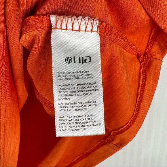 Lija Athletic Tank/Skirt Set Orange Top Navy Blue Bottom Golf Tennis Size Medium - Picture 4 of 9